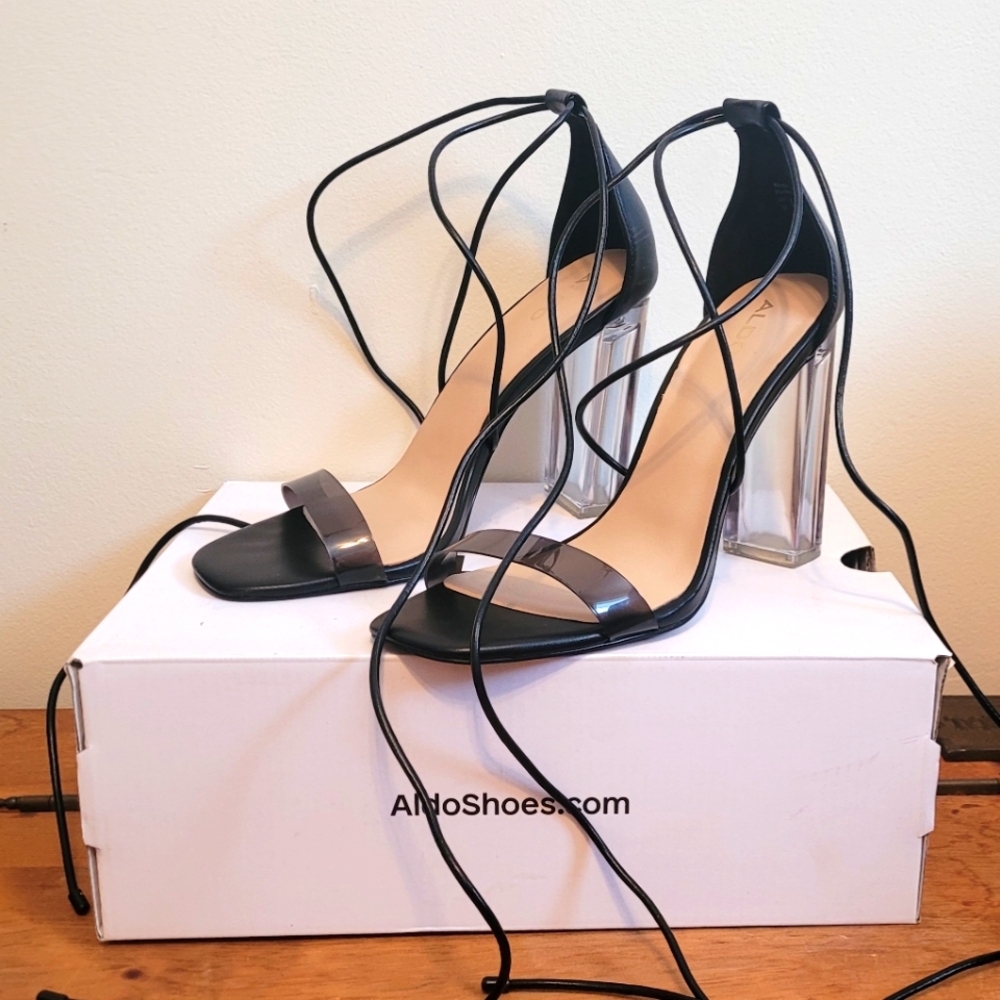 Black Strappy High Heels
